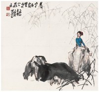 史国良 1987年作 晨风 立轴